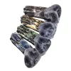Grey plush decorative snake-patterned gloves are warm and anti-slip for women's autumn and winter accessories Item Picture